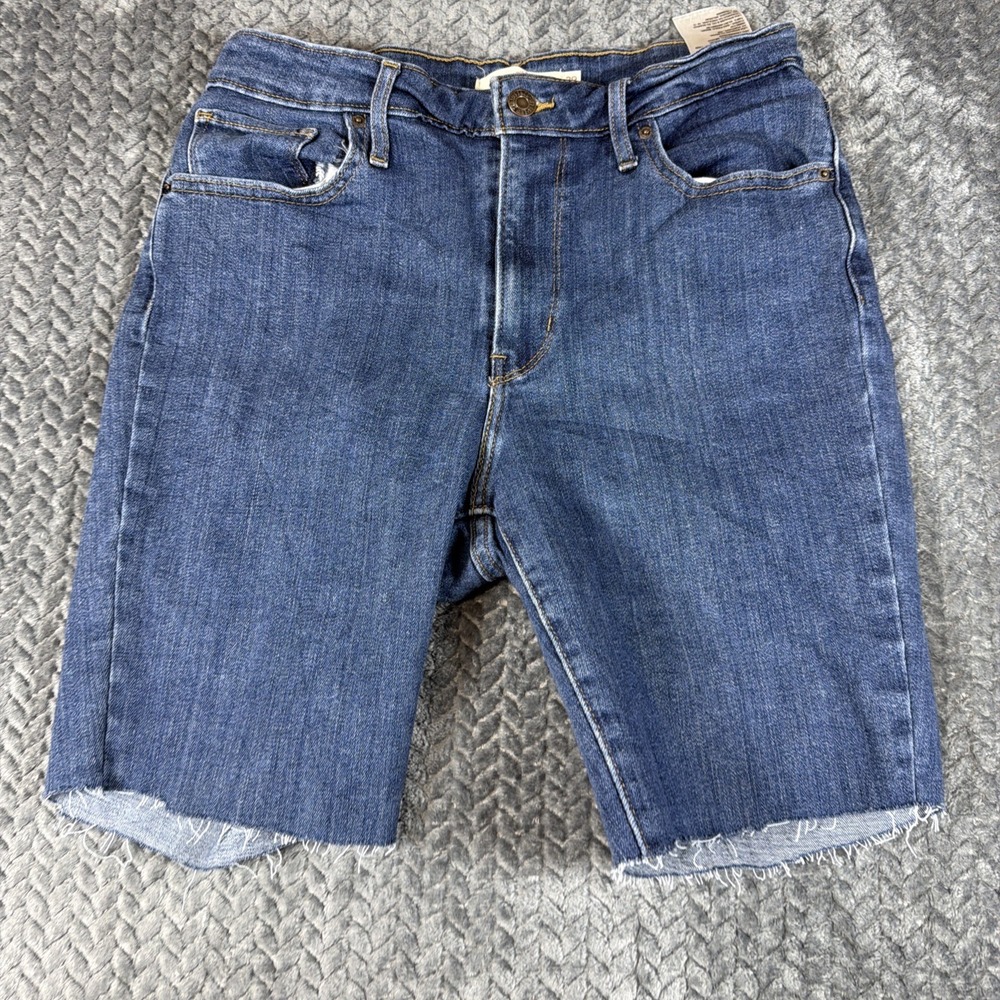 Levis 721 High Rise Skinny Jean Shorts Denim Jorts Size 28W